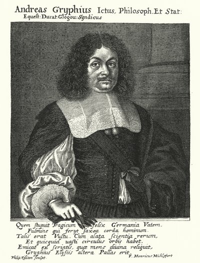Andreas Gryphius, tysk digter og dramatiker (stik) af German School