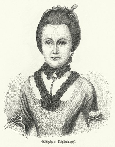 Anna Katharina Schoenkopf (1746-1810), inspiration til den tyske forfatter Johann Wolfgang Goethes kærlighedsdigte Anttenlieder af German School