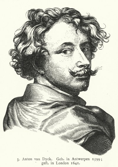 Anthony van Dyck, flamsk barokkunstner (gravering) af German School