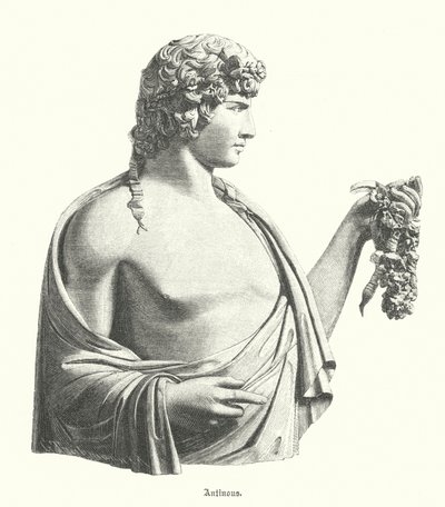 Antinøs, græsk ungdom og favorit eller elsker af den romerske kejser Hadrian (gravering) af German School