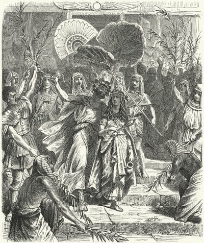 Antony og Cleopatra som Osiris og Isis (gravering) af German School
