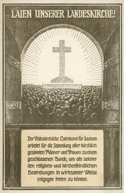 Appel om at forsvare kirkerne i Sachsen, Tyskland (litho) af German School
