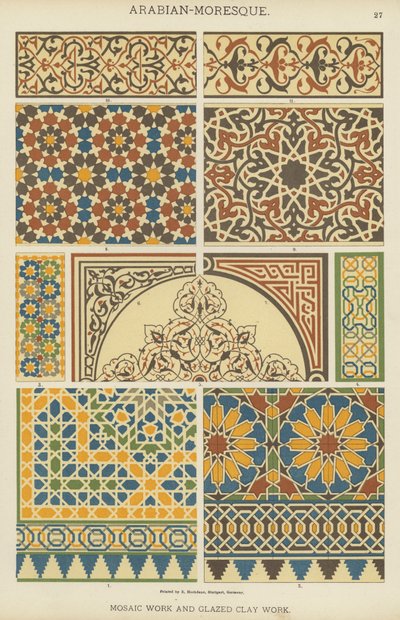 Arabisk-moresk, mosaikarbejde og glaseret lerarbejde af German School