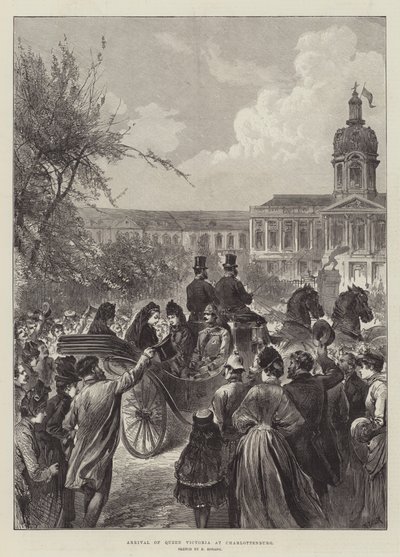 Dronning Victorias ankomst til Charlottenburg (gravering) af German School