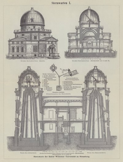 Astronomiske observatorier (gravering) af German School