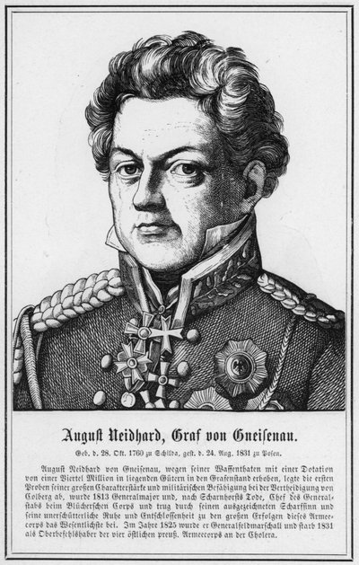 August Neidhard, greve af Gneisenau (stik) af German School