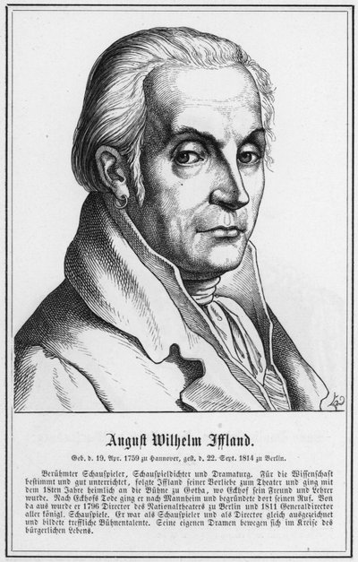 August Wilhelm Iffland (gravering) af German School