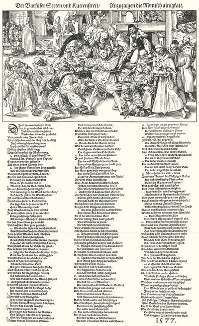 Barfodssekter og striden om munkens vane (gravering) af German School