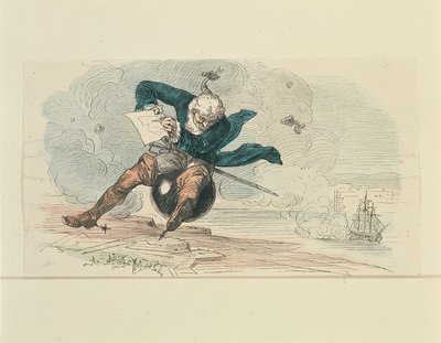 Baron Munchausen (farve litho) af German School