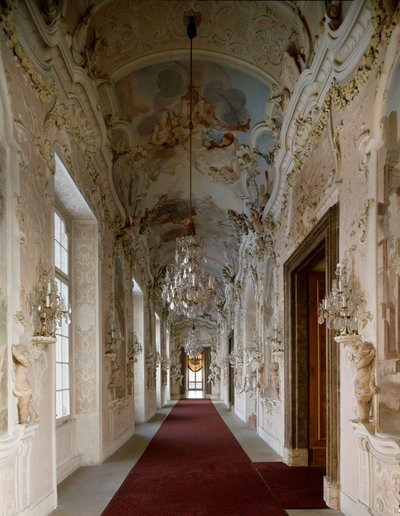 Barokkunst: udsigt over spejlrummet på Ludwigsburg Slot (Ludwigsburg). 1704-1707 Tyskland af German School