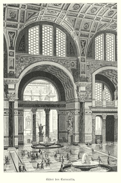 Caracalla-badene, Rom (gravering) af German School