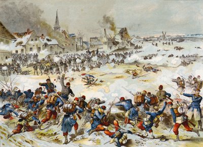 Slaget ved Bapaume, den fransk-preussiske krig, 3. januar 1870 af German School
