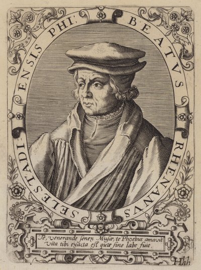 Beatus Rhenanus, tysk humanist, lærd og religiøs reformator (gravering) af German School