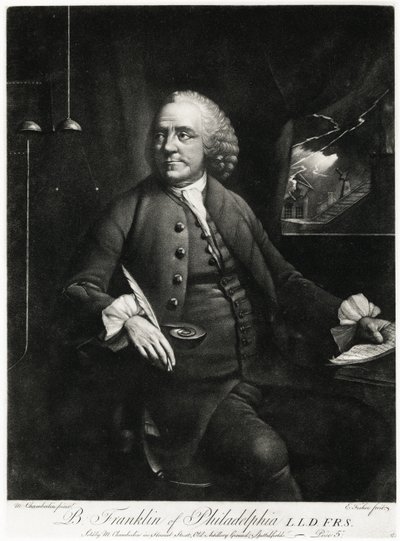 Benjamin Franklin, 1884-90 (fototype) af German School