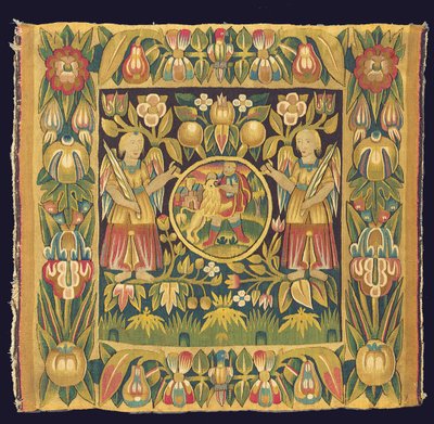 Bibelsk gobelinpanel forestillende Samson og Løven, muligvis 1600-tallet, Nordtyskland, Slesvig-Holsten eller Hamborg af German School
