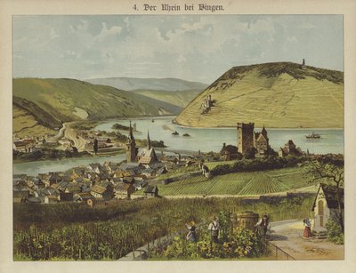 Bingen Am Rhein (farve litho) af German School
