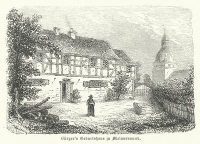 Fødested for den tyske digter Gottfried August Buerger, Molmerswende (stik) af German School