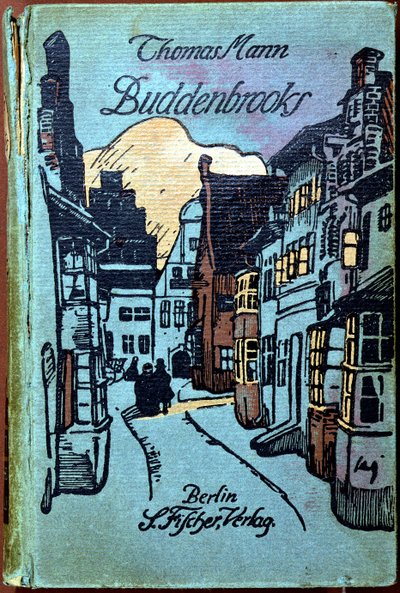 Bogomslag til Buddenbrooks af Thomas Mann (1871-1950) udgivet af S. Fischer, Berlin, 1917 af German School