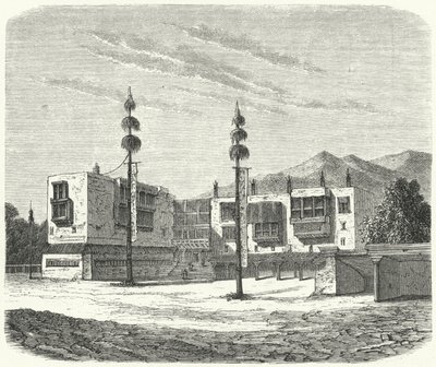 Buddhistisk kloster i Tibet (gravering) af German School
