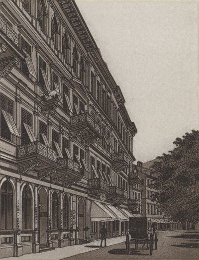 Cafe Elefant, Old Meadow (litho) af German School