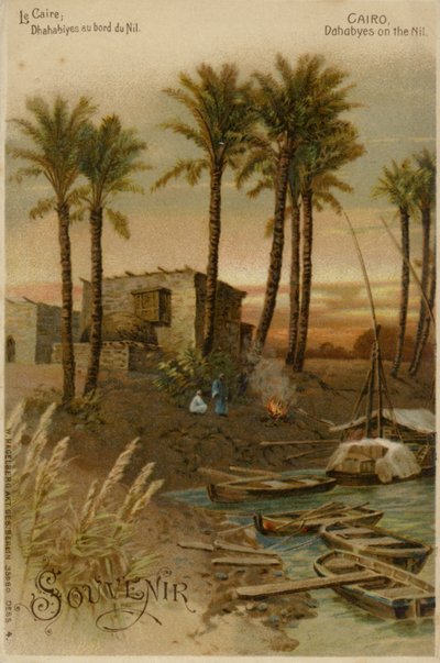 Cairo - Dahabeahs på Nilen (chromolitho) af German School