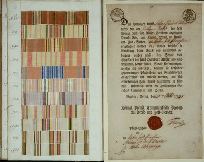 Kampagnebånd og pligtoptegnelse for en soldat i den kongelige preussiske hær, 1778 af German School