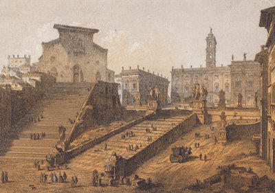 Kapitolhøjen, Rom (farvelitografi) af German School