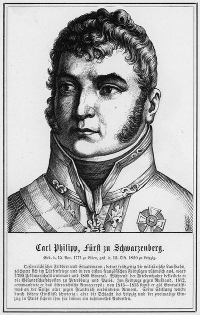 Carl Philipp, Prins af Schwarzenberg (gravering) af German School