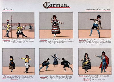 Carmen - Bilderserie des 19. Jahrhunderts von German School