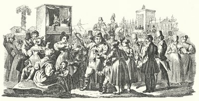Karneval i Stuttgart-distriktet i Cannstatt, efterår 1835 (gravering) af German School
