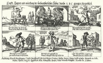 Tegnefilm om tobak og piberygning (gravering) af German School