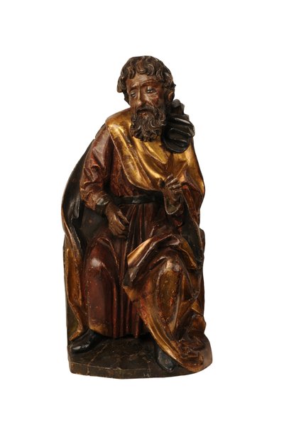 Udskåret kalktræskulptur af en profet, Schwabisk ca. 1500 (kalktræ) af German School