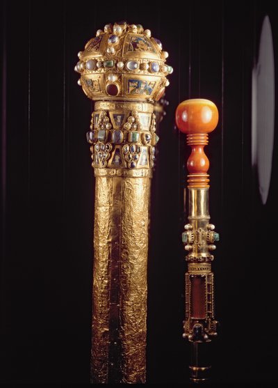 Etui og monteret fragment af St. Peters stav, ca. 980 (guld og emalje) af German School