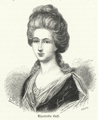 Charlotte Buff, ungdommelig bekendtskab og genstand for Johann Wolfgang Goethes kærlighed af German School