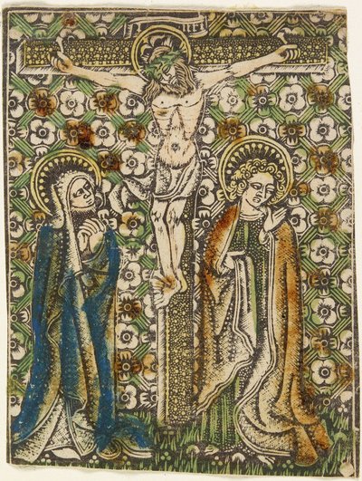 Kristus på korset med Maria og Johannes, ca. 1460 (metalcut) af German School