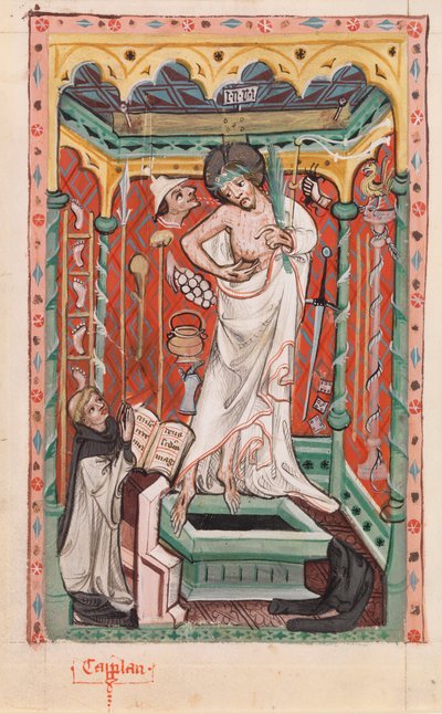 Kristus med Arma Christi (wc på vellum) af German School