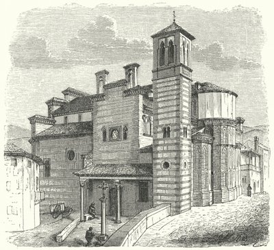 Santiago del Arrabal kirke, Toledo, Spanien (gravering) af German School