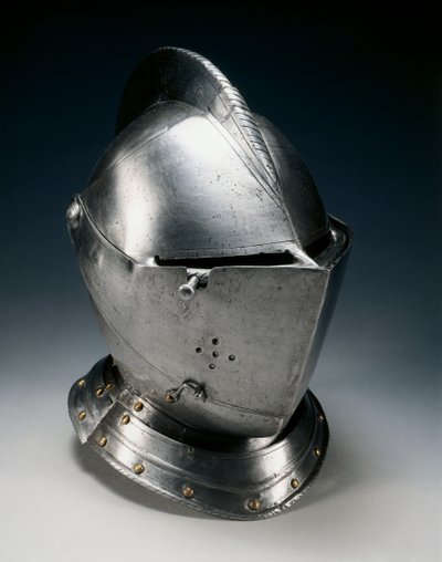 Tæt hjelm til marken, c.1550-70 (stål, jern, læder og messing) af German School