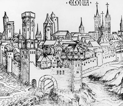 Köln, træsnit, Tyskland af German School