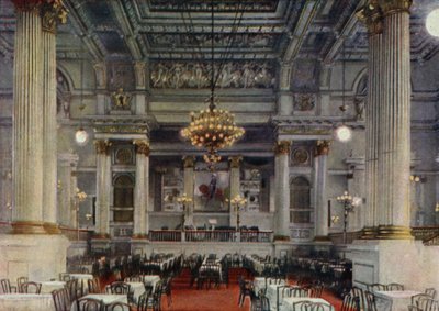 Koncertsal, Berlin Zoologiske Have, Tyskland (farve litho) af German School