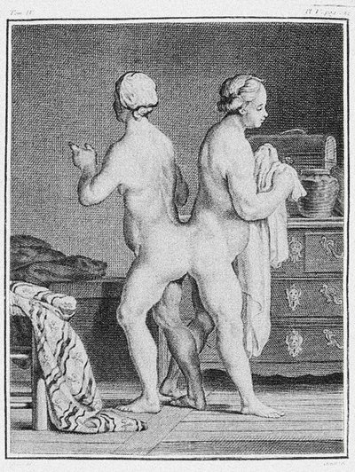 Sammenføjede tvillinger, ca. 1777 (gravering) af German School