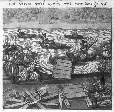 Constructing a Bridge on Water, illustration fra L