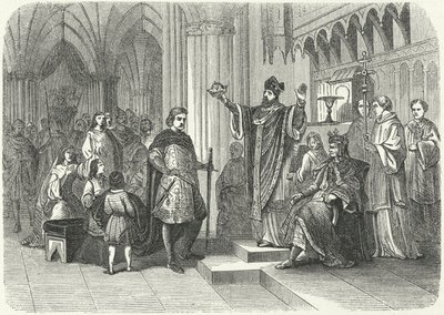 Kroningen af Henrik den unge konge af Roger, ærkebiskop af York af German School
