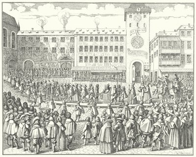Kroningsprocession af Matthias, den hellige romerske kejser i 1612. af German School