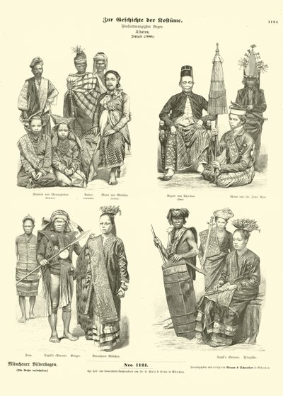 Costumes of Indonesia, 1880  af German School