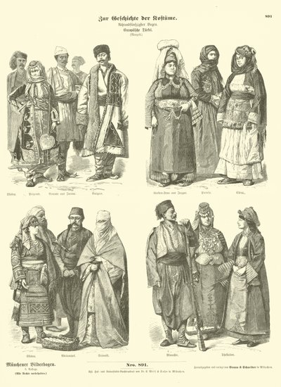 Costumes of Ottoman Turkish Europe, late 19th Century  af German School