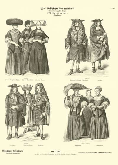 Costumes of Strasbourg, 17th Century  af German School