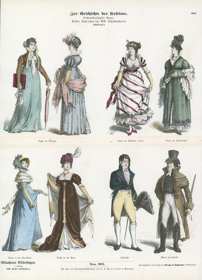 Costumes of the 1800s  af German School