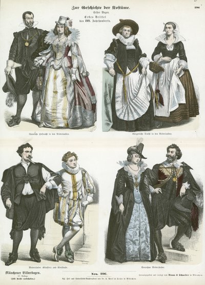 Costumes of the Netherlands, early 17th Century  af German School
