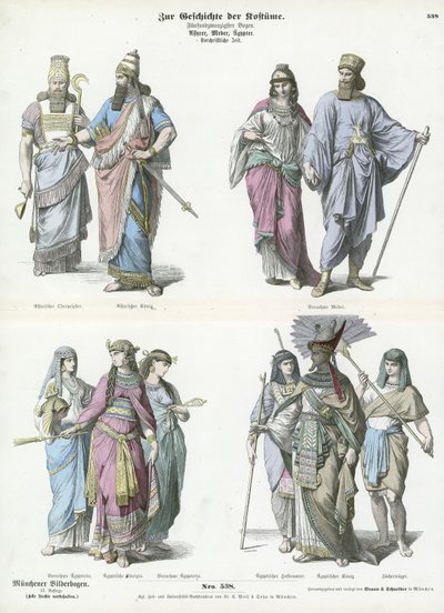 Costumes of the ancient Assyrians, Medes and Egyptians  af German School